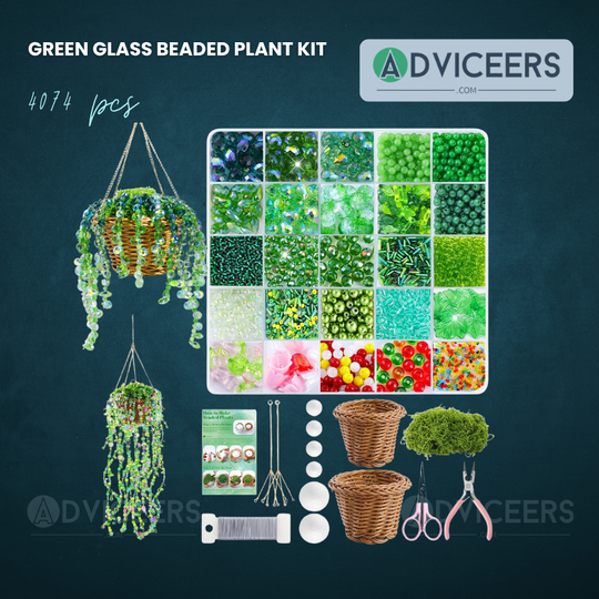 Green Glass Beaded Plant Kit