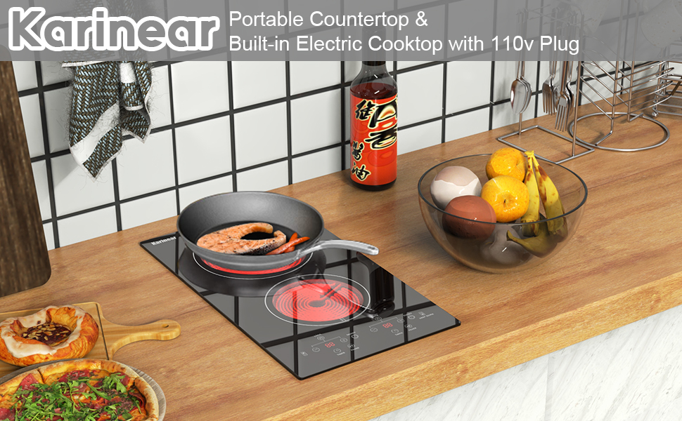 Karinear 2 Burners Electric Cooktop